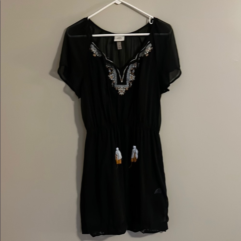 Elegant Black Embroidered Dress